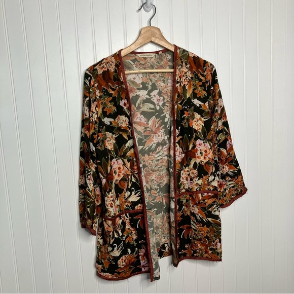 Soft Surroundings Bernadette Floral Open Front Cardigan XS - Picture 1 of 5
